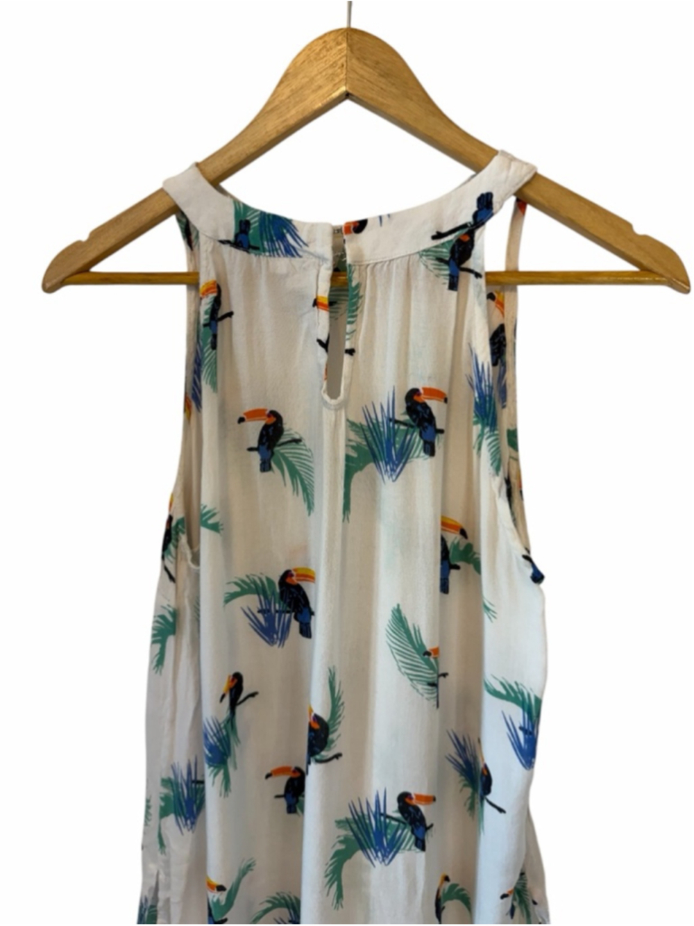 Twik Toucan Tropical Print Sleeveless Tank Top Medium Boho Beach Summer - Picture 6 of 11